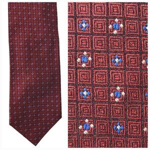 Nordstrom Men's Red Neat Geometric Silk Tie Formal London Ferrell Reed Neck Tie